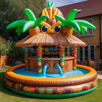 Canapé-lit gonflable commercial multi-personnes pour jardin, bar flottant gonflable avec sièges pour piscine