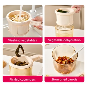 Custom Color/Logo Vegetable Fruit Dehydrator Manual Pressing Drying Machine Drain Basket Used for Making Pickles Kimchi - Product Image 5