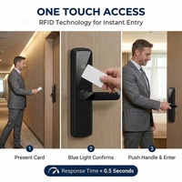 Cerradura Inteligente TTHotel para Memoria en la Nube con Seguridad de Tarjeta RFID para Hoteles y Apartamentos, Puertas de Acero/Aluminio/Vidrio/Latón