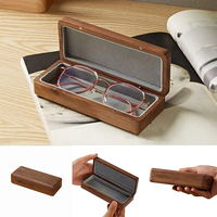 Étui à lunettes en bois massif, boîte à lunettes rétro créative en noyer noir, portable, pour hommes et femmes, boîte de rangement pour lunettes de myopie, lunettes de vue