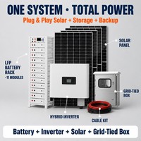 Système de stockage d'énergie domestique modulaire monocristallin TUV pour alimentation hybride hors réseau/sur réseau 50 kW, prêt pour l'installation en mer (SEA), 220 V/230 V