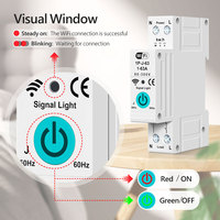 Interrupteur intelligent WiFi Tuya sur rail DIN avec compteur d'énergie 1P 1-63A, protection contre les surintensités, réenclenchement automatique, compatible Alexa Google Home PST-1P-J-63A