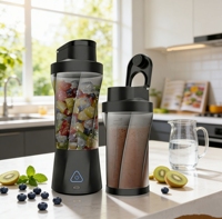 Draagbare sportblenderfles, USB type-C oplaadbaar, elektrisch, geschikt voor campers, persoonlijke fruitpers voor smoothies en shakes, geschikt voor onderweg