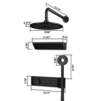 Ensemble de douche à jet supérieur portatif de style américain, 10 pouces, à trois fonctions, à température constante, avec fonction de massage du cou, pour hôtel, transfrontalier