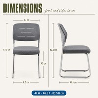Chaise de conférence empilable commerciale avec assise en tissu et dossier en maille sans accoudoirs pour sièges supplémentaires universitaires