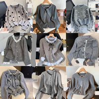 Cardigan tricoté pour femme à col rond de haute qualité 2026 avec mélange de laine pour une chaleur confortable et une coupe ample