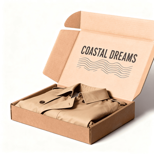 Cetak kustom Logo <span class=keywords><strong>Pr</strong></span> kemasan surat pengiriman kardus bergerak kotak kertas bergelombang untuk pakaian setelan kaus mantel garmen - Product Image 2