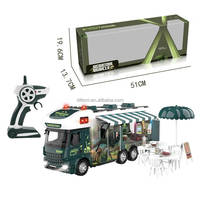 Camion Remorque Camping-Car RC 2.4G à Tête Courte, Ouverture de Portes, Sons Simulés, Prêt à Rouler (RTR), Utilisation Intérieure/Extérieure, Vente Directe Usine