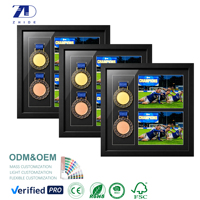 Support de Médailles en Acrylique, Cadre Photo, Boîte à Ombre en Bois, Collage Mural Personnalisé, Vente en Gros, Décoration Murale 13 Pouces 12x12 pour la Maison