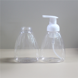 empty oblate shape PET plastic liquid foam soap pump bottle 250ml 300ml for hand wash sanitizer dispenser packaging