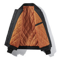 Blouson Bomber Homme Style Coréen Automne Hiver Col Montant Épais avec Fermeture Éclair Avant en Fourrure de Lapin Coupe-Vent Polyester/Coton