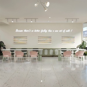 Décoration de salon de beauté de couleur <span class=keywords><strong>macaron</strong></span>, mobilier d'exposition personnalisé, chaise de beauté haut de gamme, design d'intérieur personnalisé de salon de beauté - Product Image 6