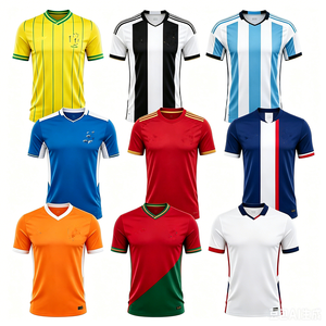 Maillot de football personnalisé Coupe du Monde par sublimation pour homme, col en V, manches courtes, séchage rapide, impression intégrale, tournoi de football mondial, échantillon OEM 24H - Product Image 1