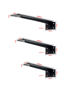 Paslanmaz çelik ağır raf donanım demir Metal siyah duvar sabit raf parantez - Product Image 6