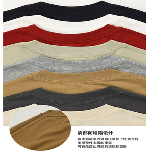 Camiseta de Algodón Puro 100% de Alta Calidad, 230g, Manga Corta, Personalizada, Cuello Redondo, Camiseta de Punto Extra Grande para Hombre con Logotipo - Product Image 4