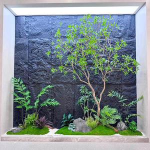 Bonsai Paesaggistico Artificiale con Piante Verdi per Decorazione Finestra Sala da Tè Interna Villa e Cortile - Product Image 3