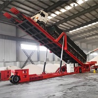 Plateforme de déchargement mobile hydraulique PinYang à basculement arrière, benne basculante pour camions porte-conteneurs destinée aux rizeries et usines de traitement des céréales