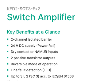 Nuevo y Original Amplificador de Interruptor de Barrera de Seguridad Serie K P+F KFD2-SOT3-Ex2. Venta al por mayor en stock. - Product Image 3