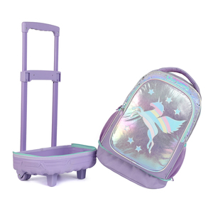 Chariot sacs d'école ensemble mode <span class=keywords><strong>licorne</strong></span> dessin animé Mochila Escolar détachable filles chariot sacs d'école 2025 - Product Image 1