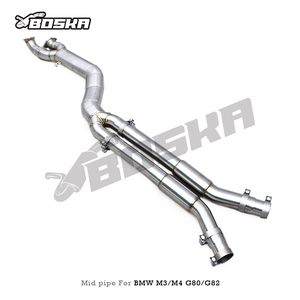 ท่อไอเสีย OEM Boska แบบ Single Midpipe สำหรับ M3/M4 G80/G82/G83 3.0T ปี 2021-2025 ผลิตจากเหล็กกล้าไร้สนิมขัดเงา เชื่อมด้วยวิธี TIG ทนความร้อนสูง 4 ชั้น - Product Image 6