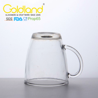 Tasse à thé en verre trempé, style classique, à la mode, transparent, pour le café