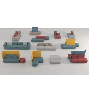 مصمم نمط النسيج طويل التجاري صالة الاقسام الأريكة وحدات جلوس الحديثة مكتب أريكة للانتظار مجموعة اثاث - Product Image 5