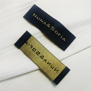 High-Density Luxury Eco-Friendly JC Square Soft Satin Woven <strong>Label</strong> Brand Name Logo Textile Patch <strong>Jeans</strong> Private T-Shirt <strong>Label</strong> - Product Image 6