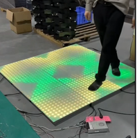 Piste de danse LED interactive sans fil magnétique à LED matriciel pour mariage et fête, avec effet de poursuite de code-barres, blanc chaud