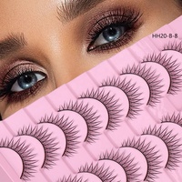 Faux cils en acrylique en gros pour fabricants, dix paires, naturels, épaisseur 0.07, 3D multicouches, réutilisables, sans cruauté animale