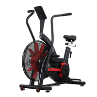 Vélo à résistance au vent avec roue ventilée et double guidon pour entraînement HIIT de conditionnement corporel complet