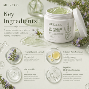 Crème <span class=keywords><strong>Gel</strong></span> Hydratante Apaisante Quotidienne MEIZCOS Holy Hyssop 100ml, <span class=keywords><strong>Gel</strong></span>ée Verte avec Niacinamide, Vitamine ACE et Peptides - Product Image 5