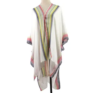 Factory supplier custom great quality cotton polyester printing summer smooth women shawls