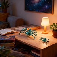 Decoración de Araña de Halloween Impresa en 3D con Patas Retráctiles, Figura de Araña con Articulaciones Móviles que Brillan en la Oscuridad, Adorno de Escritorio