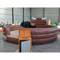 Taureau mécanique avec arène gonflable, jeu de rodéo commercial pour événements, location de fêtes, parc d'attractions