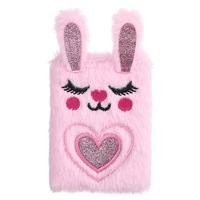 Joli Carnet en Peluche Chat Lapin Renard pour Filles, avec Pendentif Kawaii, Carnet Fourrure, Agenda Quotidien, Cahier de Notes, Papeterie
