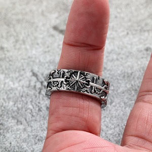 Anillo Vintage de Acero Inoxidable para Hombre, Diseño de Ancla de Barco Pirata con Acabado Desgastado, Estilo Retro Geométrico, Regalo de Joyería - Product Image 4