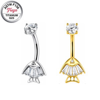 Bijoux de piercing au nombril Freya, hypoallergéniques, papillon flottant, en titane ASTM-f136, pour femmes et hommes