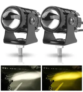 Acessórios do sistema de iluminação da motocicleta luz auxiliar LED 3 Polegada feixe alto baixo dupla cor mini luz de condução