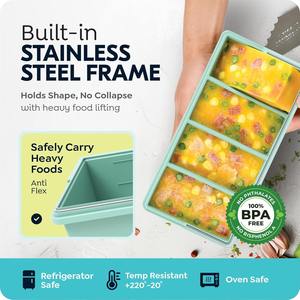 Moules à glaçons en forme de soupe avec bords en acier renforcé, moules de congélation en silicone pour soupes avec couvercles, idéaux pour la préparation des repas - Product Image 3