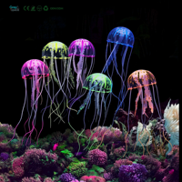 Ornements d'aquarium en forme de méduse lumineuse, paysage flottant artificiel, accessoires pour aquarium, plastique durable