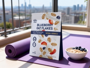 Céréales instantanées à l'avoine et aux myrtilles, riches en fibres, céréales complètes pour enfants, bébés, adultes, petit-déjeuner familial - Product Image 2