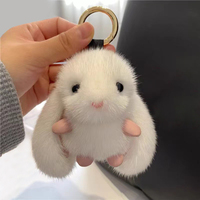 Porte-clés en peluche lapin kawaii de dessin animé