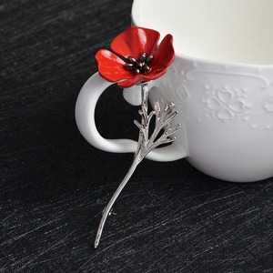 Nuevo Broche Floral Rojo de Estilo Europeo y Americano para Trajes, Accesorio de Moda de Aleación, <span class=keywords><strong>Pin</strong></span> Floral Elegante y Popular - Product Image 3