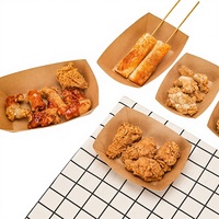 Boîte à repas jetable en forme de bateau, emballage à emporter pour barbecue et aliments frits