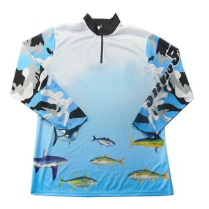 Sublimasi kustom lengan panjang UPF kaus memancing anak quarter ritsleting jersey memancing - Product Image 1
