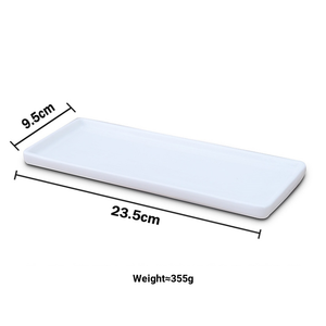 Plateau à bijoux rectangulaire en céramique blanche moderne, gobelet à gargarisme, rangement de salle de bain, toilettes, pour plateau à gâteau et plateau à sushi - Product Image 1