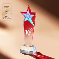 Trophée en cristal moderne et minimaliste, nouveau design créatif, couleur dégradée, pour récompense de réunion annuelle d'entreprise