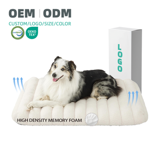 Camas de pana ortopédicas de espuma viscoelástica para perros OEM ODM, camas grandes para mascotas con cremallera duradera, cubierta extraíble impermeable - Product Image 1