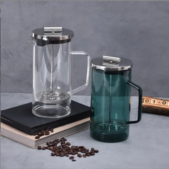 नई उत्पाद Borosilicate गर्मी प्रतिरोधी गिलास चाय मेकर फ्रेंच प्रेस पॉट कॉफी सवार कॉफी प्रेस