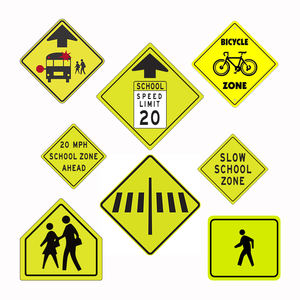 Slow School Zone Slow pedonal attraversamento retrò riflettente traffico segnali stradali per il trasporto - Product Image 5